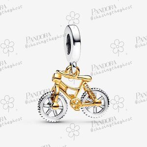 Pandora Two-tone Spinning Wheels Bicycle Dangle Charm